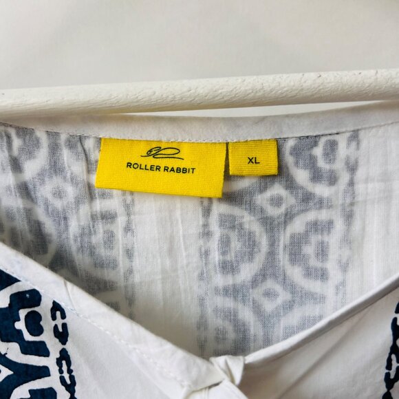 Roller Rabbit Mona Border Maricruz mini dress, white, blue , Size XL - Picture 4 of 9